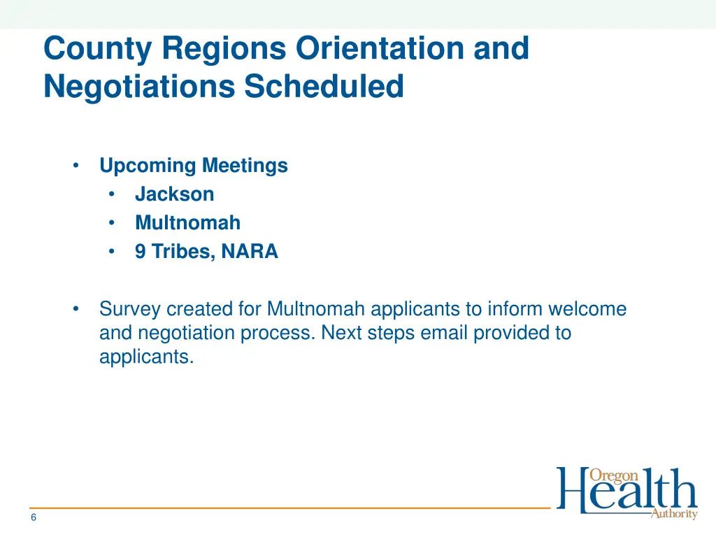 county regions orientation and negotiations 1