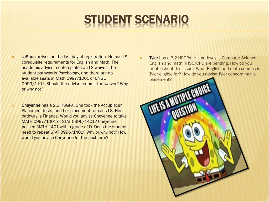 student scenario student scenario