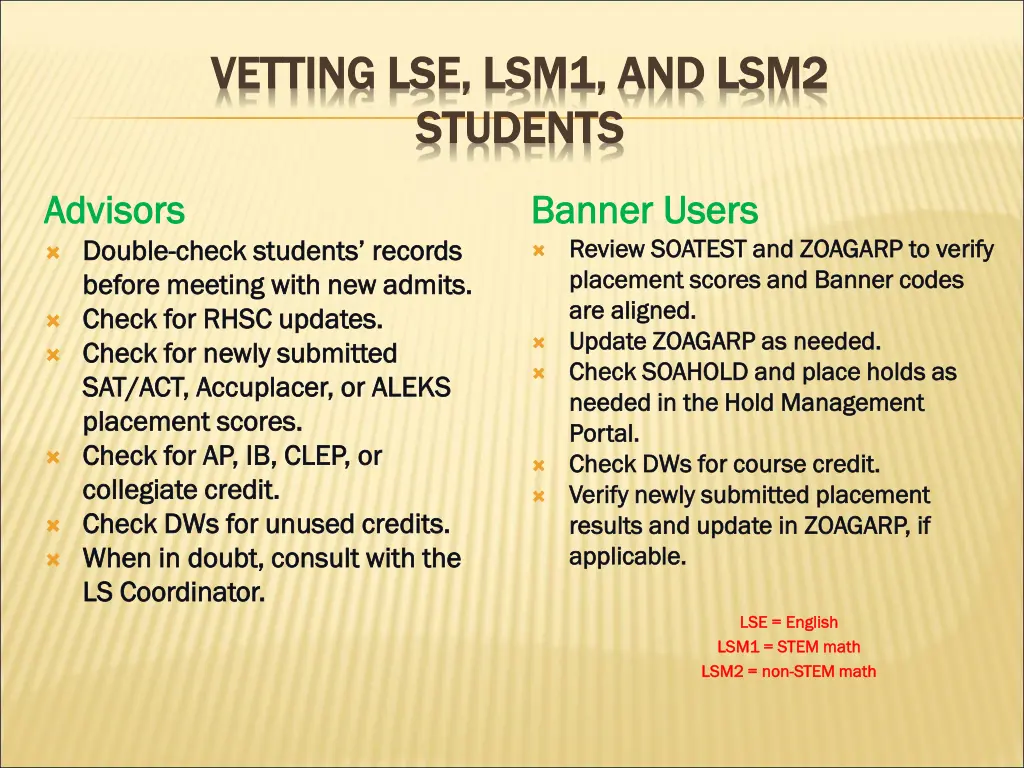 vetting vetting lse