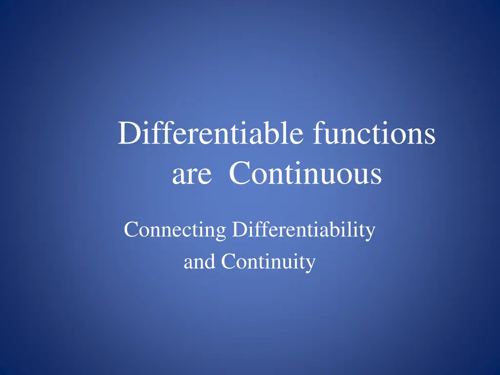 differentiable functions are continuous
