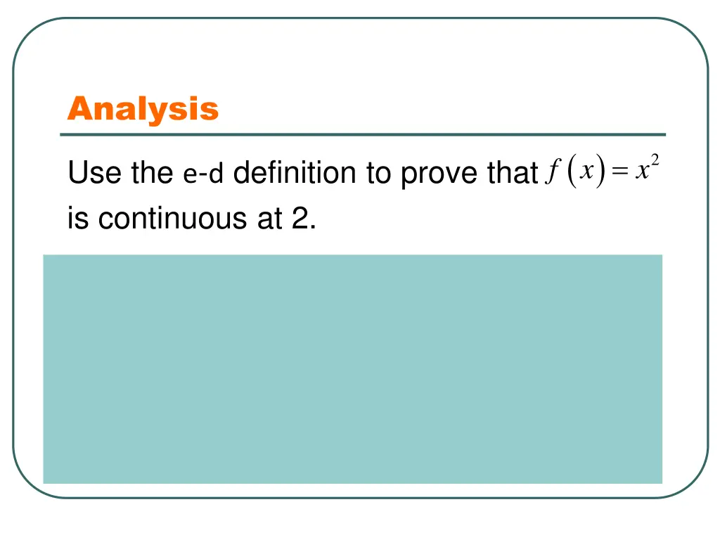 analysis