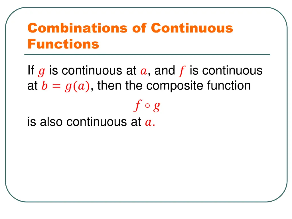 combinations of continuous functions 1