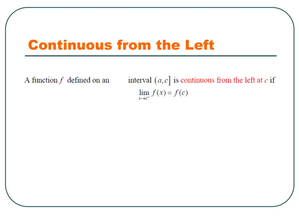 continuous from the left