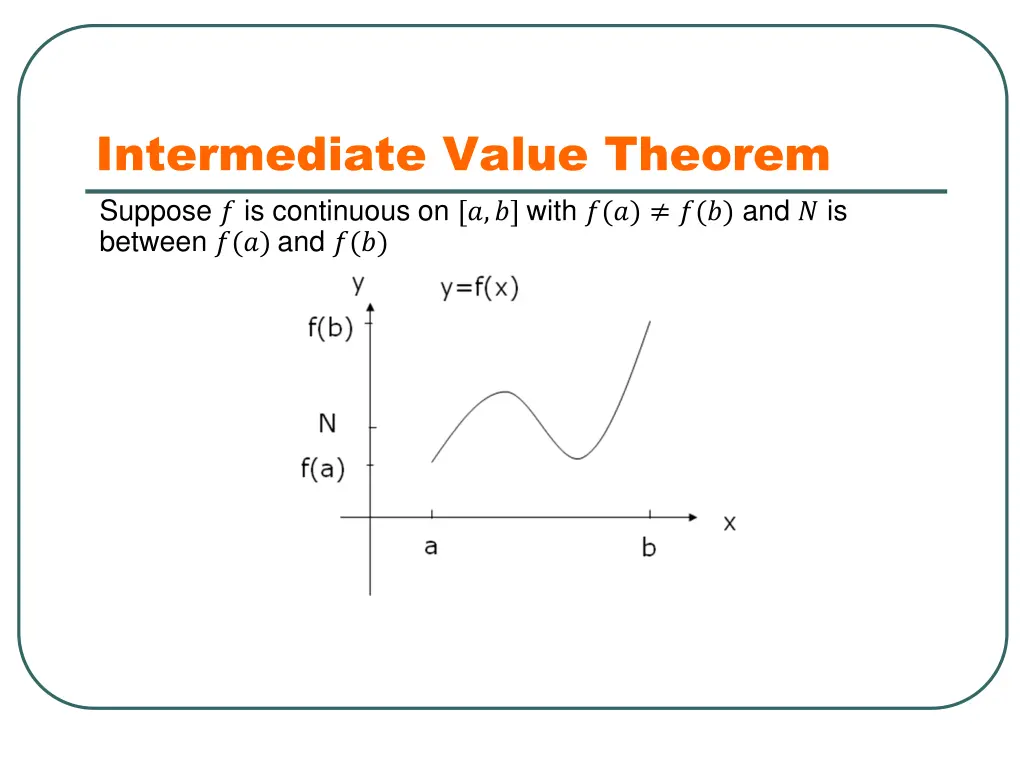 intermediate value theorem suppose is continuous