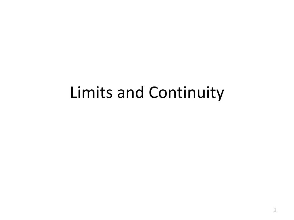 limits and continuity