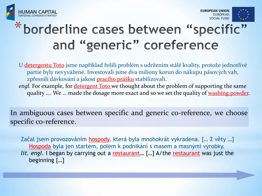 borderline cases between specific and generic