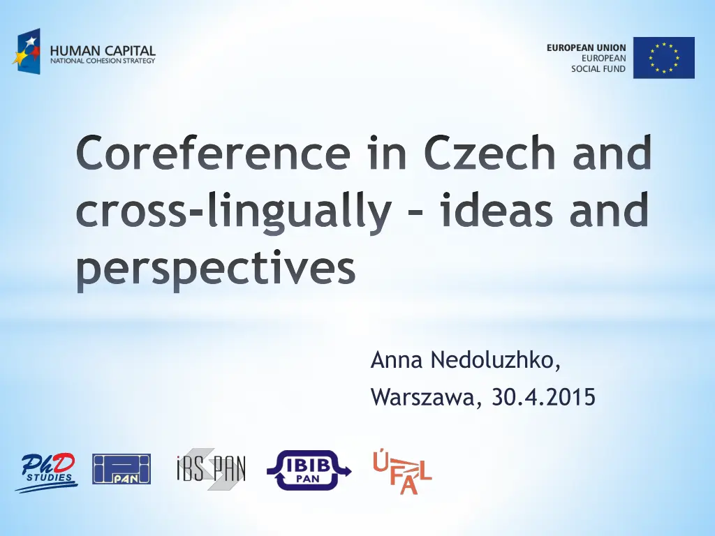 coreference in czech and cross lingually ideas