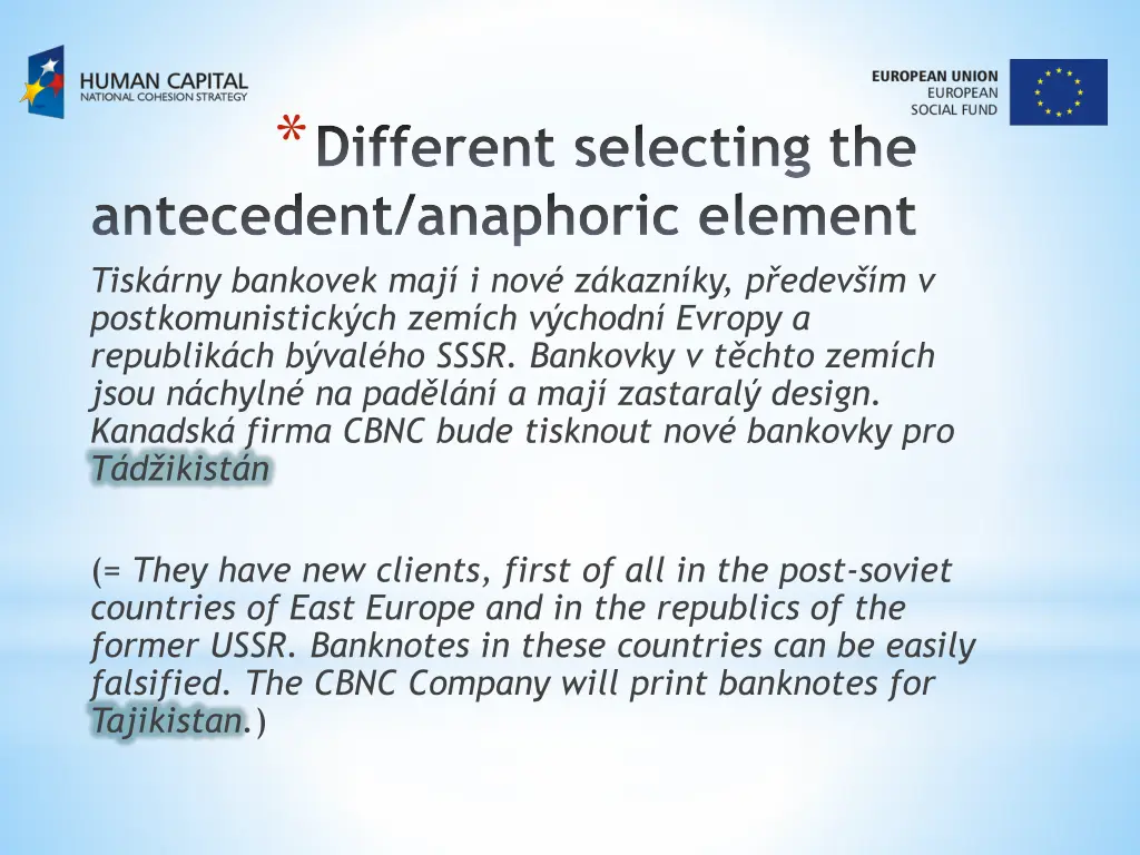 different selecting the antecedent anaphoric