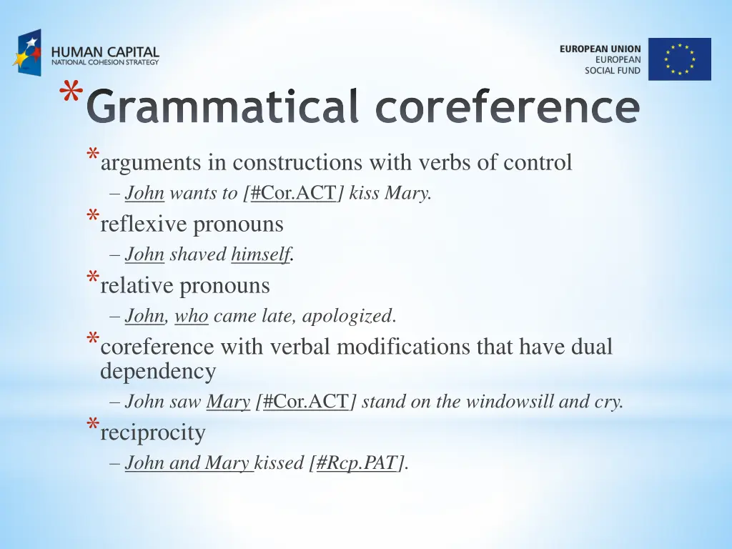 grammatical coreference