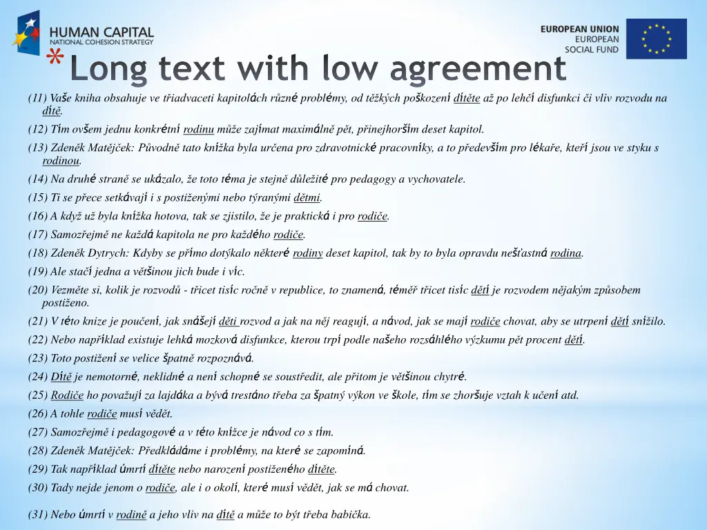 long text with low agreement 11 va e kniha