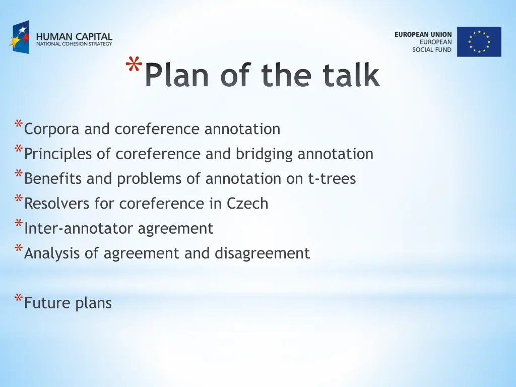 plan of the talk