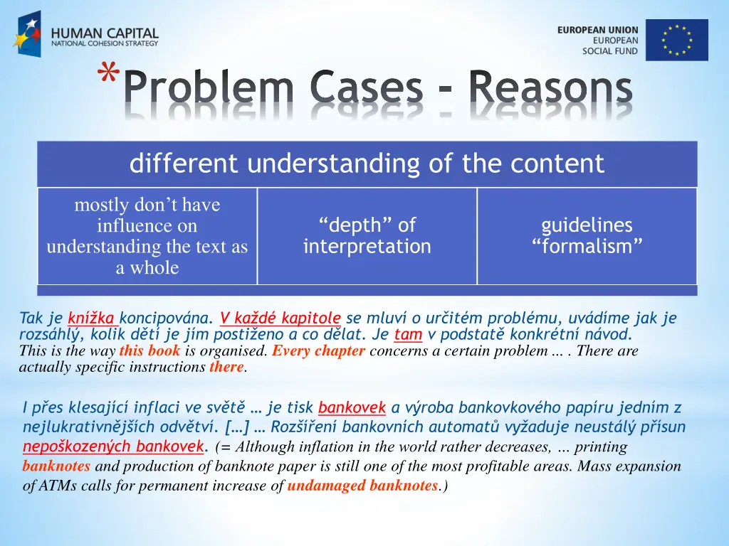 problem cases reasons