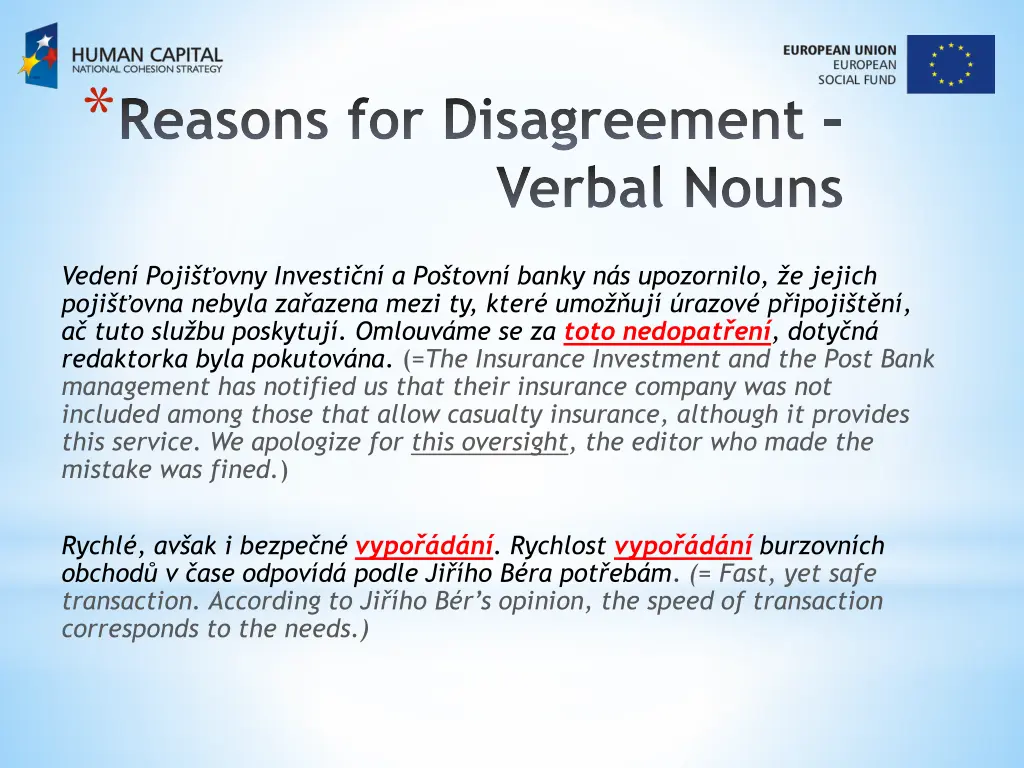 reasons for disagreement