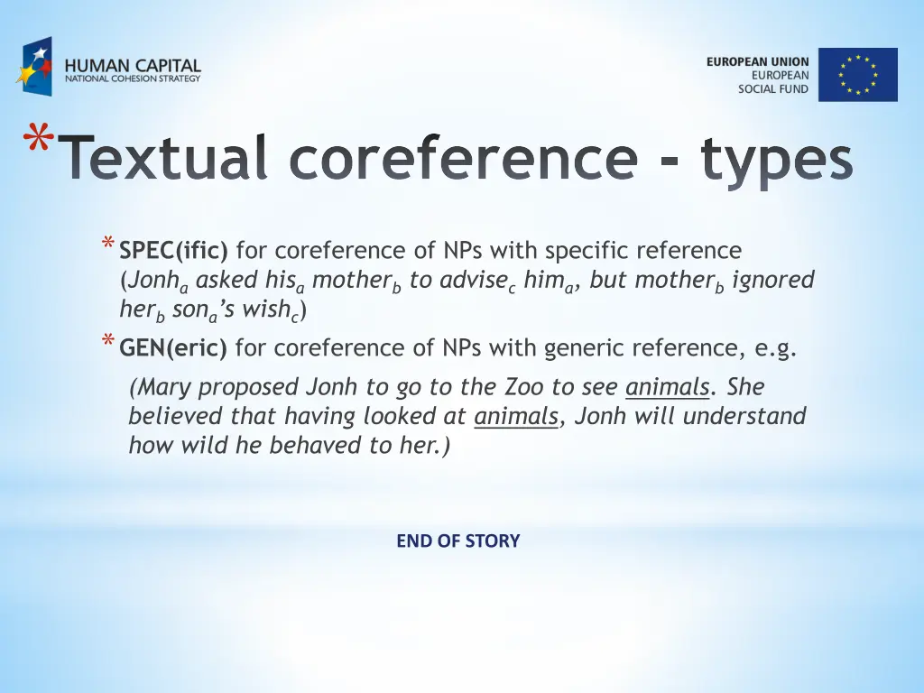 textual coreference types