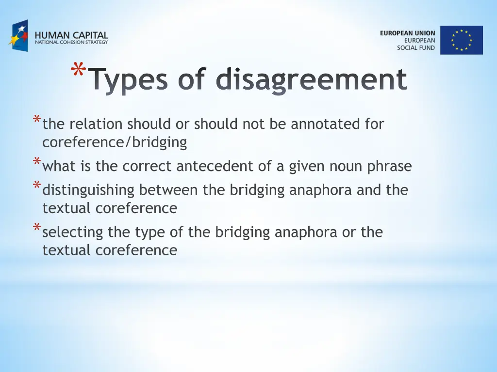 types of disagreement