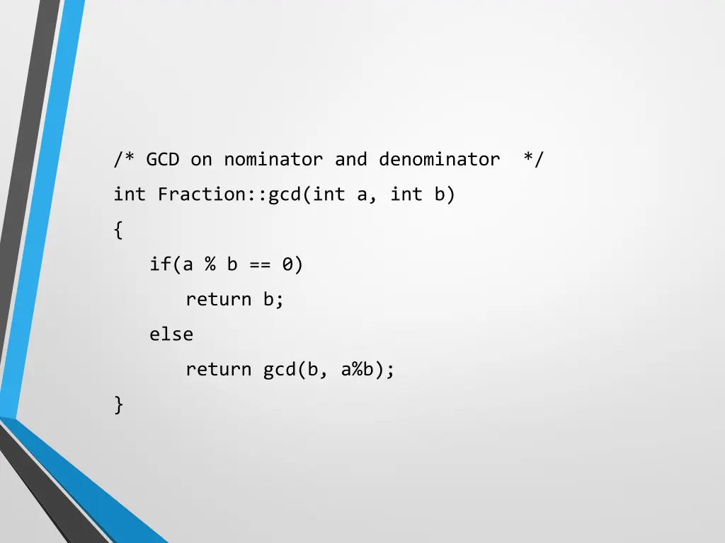 gcd on nominator and denominator