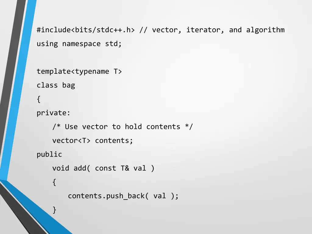 include bits stdc h vector iterator and algorithm