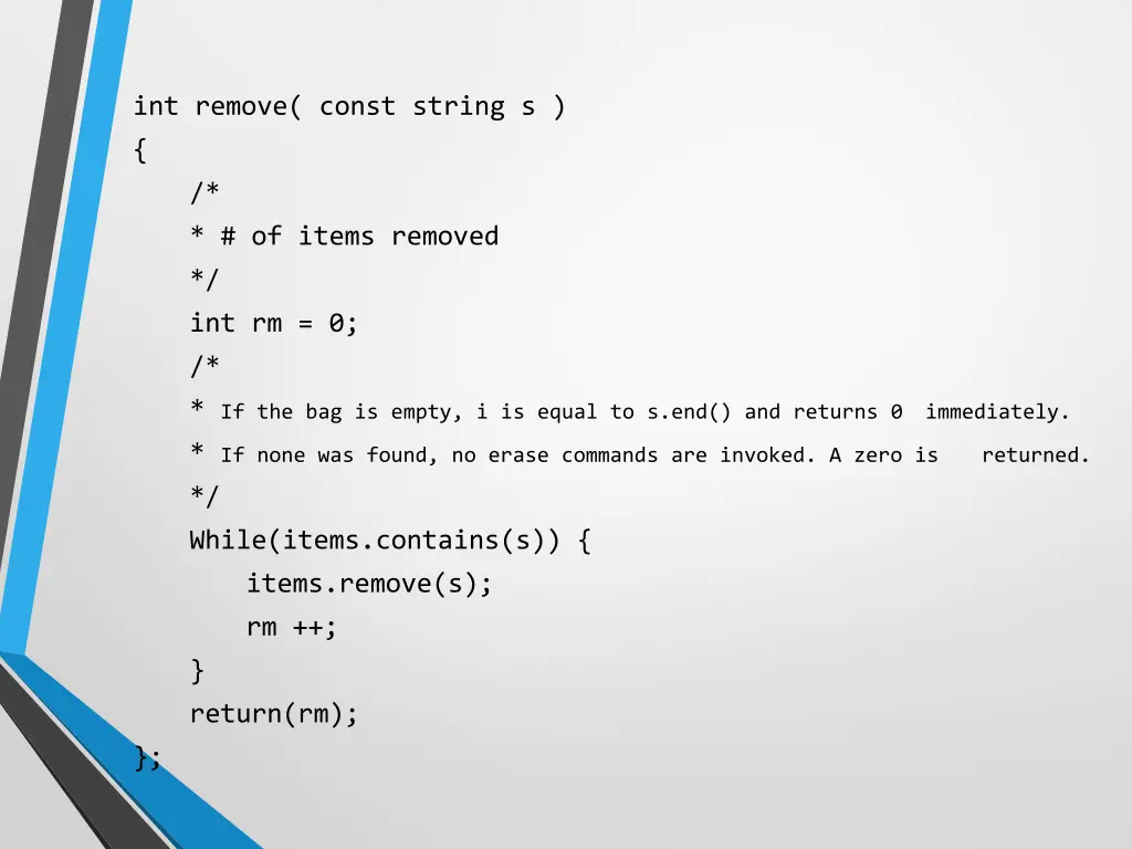 int remove const string s