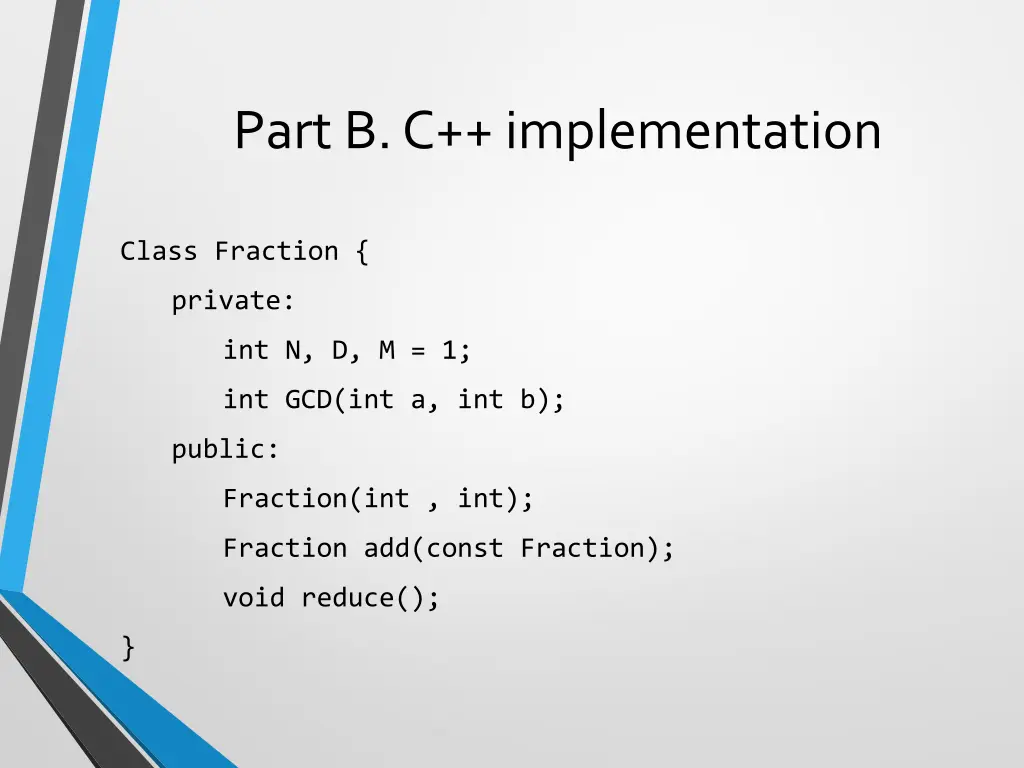 part b c implementation