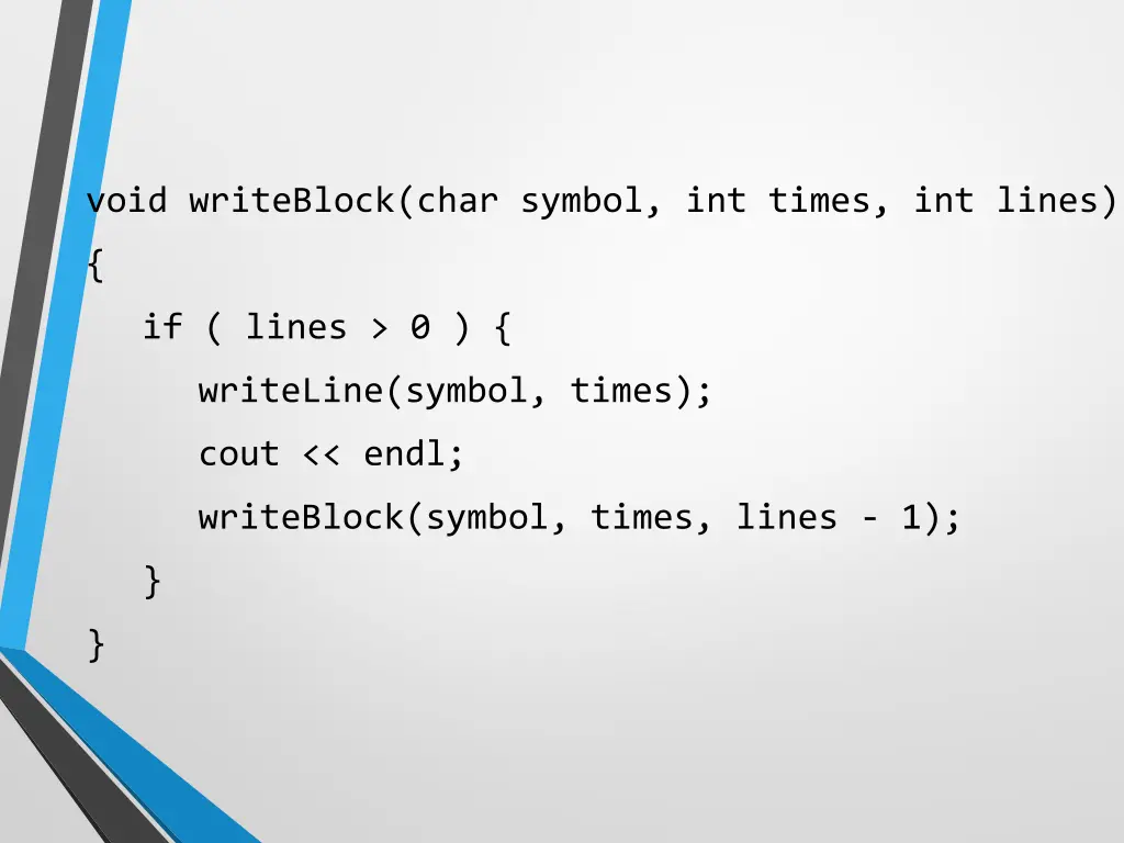 void writeblock char symbol int times int lines