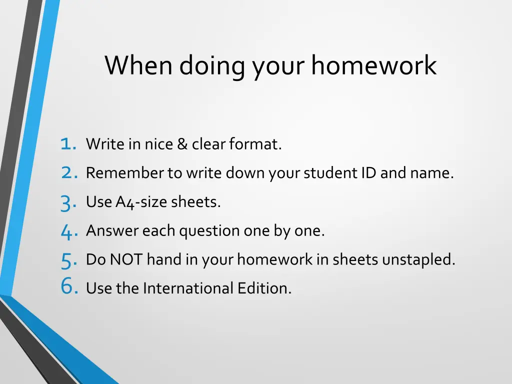 when doing your homework