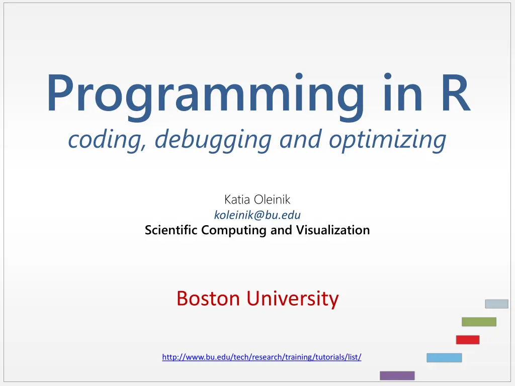 programming in r coding debugging and optimizing