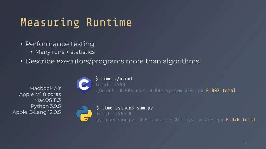 measuring runtime