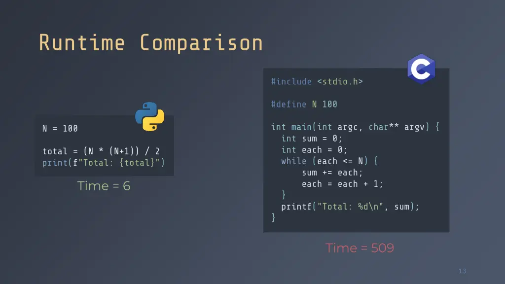 runtime comparison