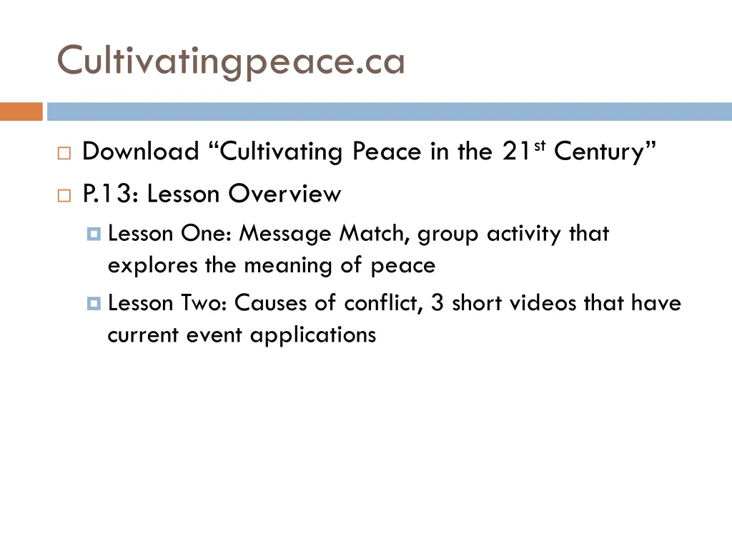cultivatingpeace ca