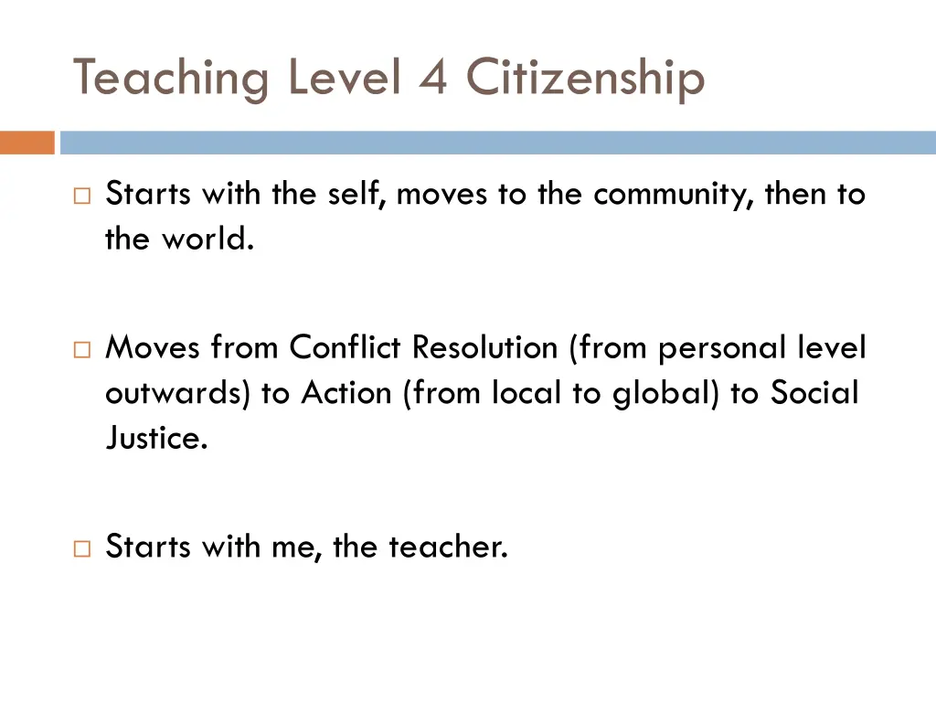 teaching level 4 citizenship