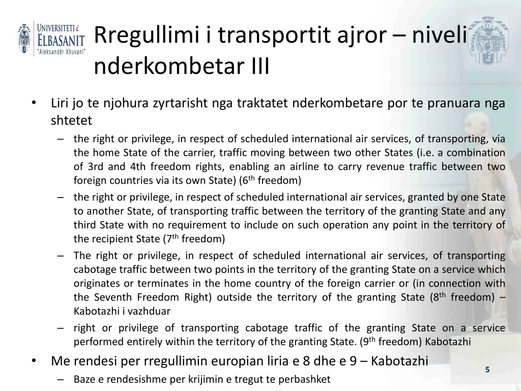 rregullimi i transportit ajror niveli 2