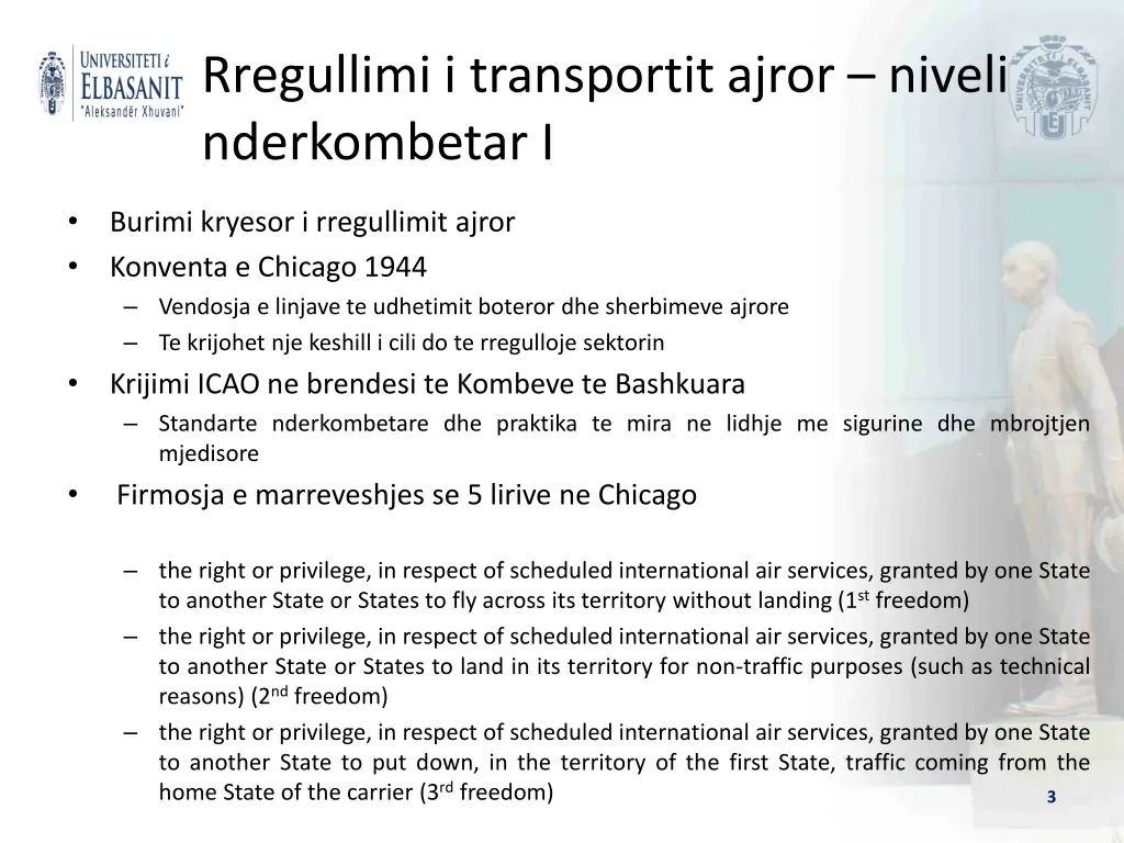 rregullimi i transportit ajror niveli