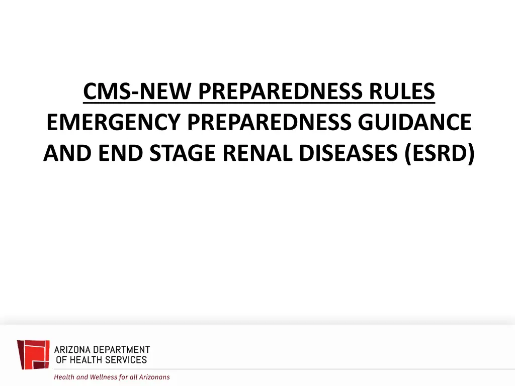cms new preparedness rules emergency preparedness