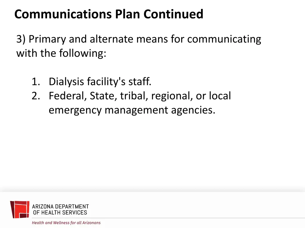 communications plan continued 2