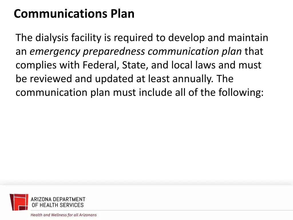 communications plan