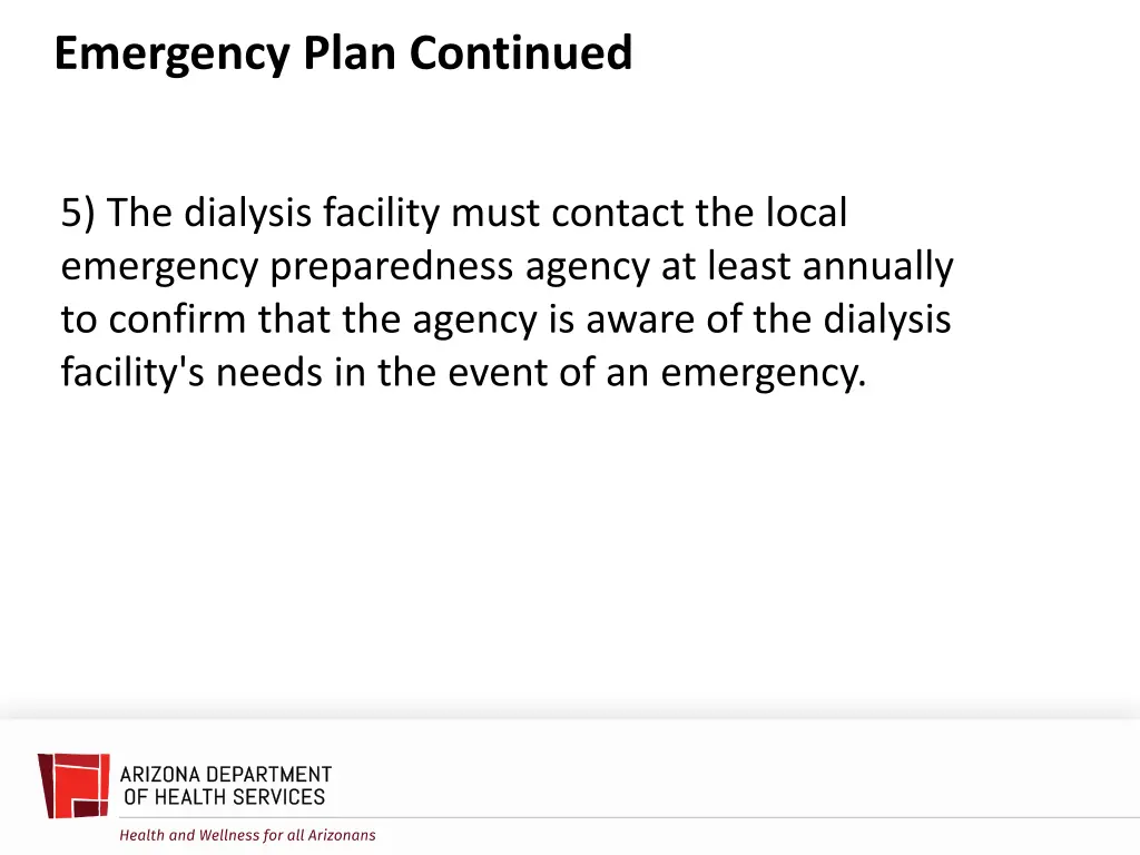 emergency plan continued 2