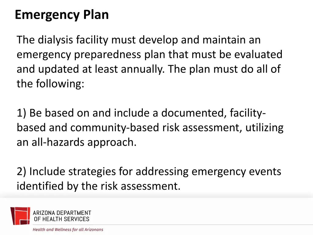 emergency plan