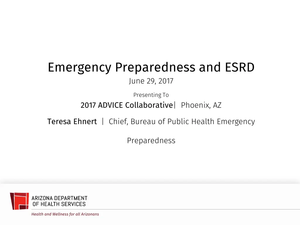 emergency preparedness and esrd june 29 2017
