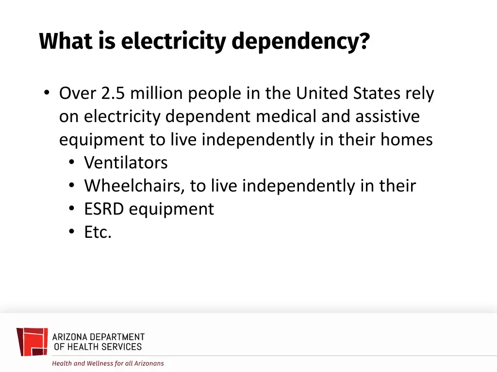 what is electricity dependency