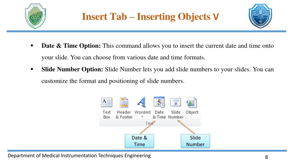 insert tab inserting objects v 6