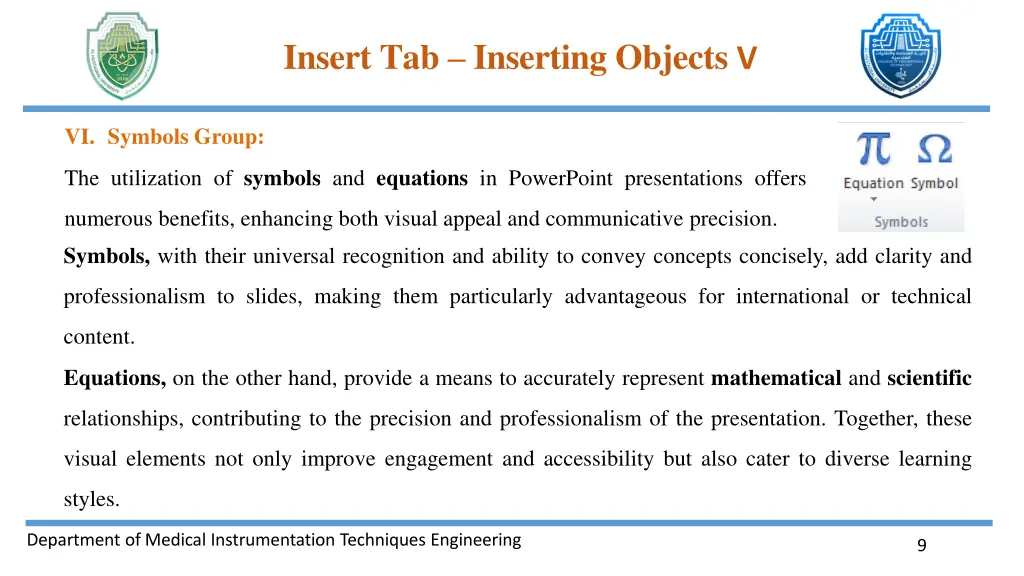 insert tab inserting objects v 7