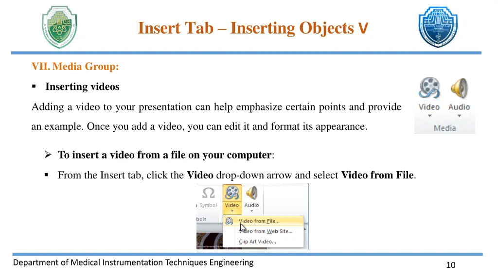 insert tab inserting objects v 8