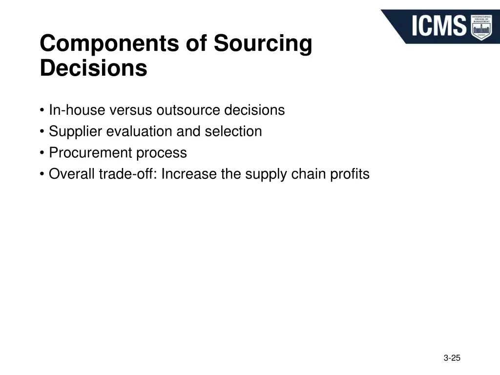 components of sourcing decisions