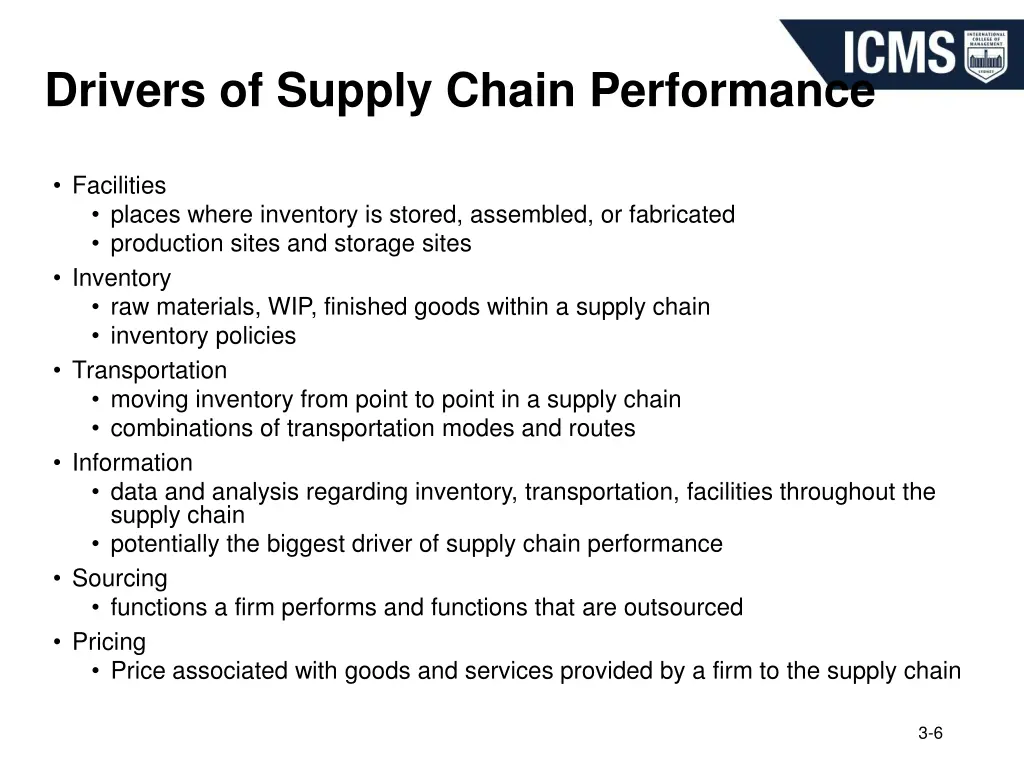 drivers of supply chain performance