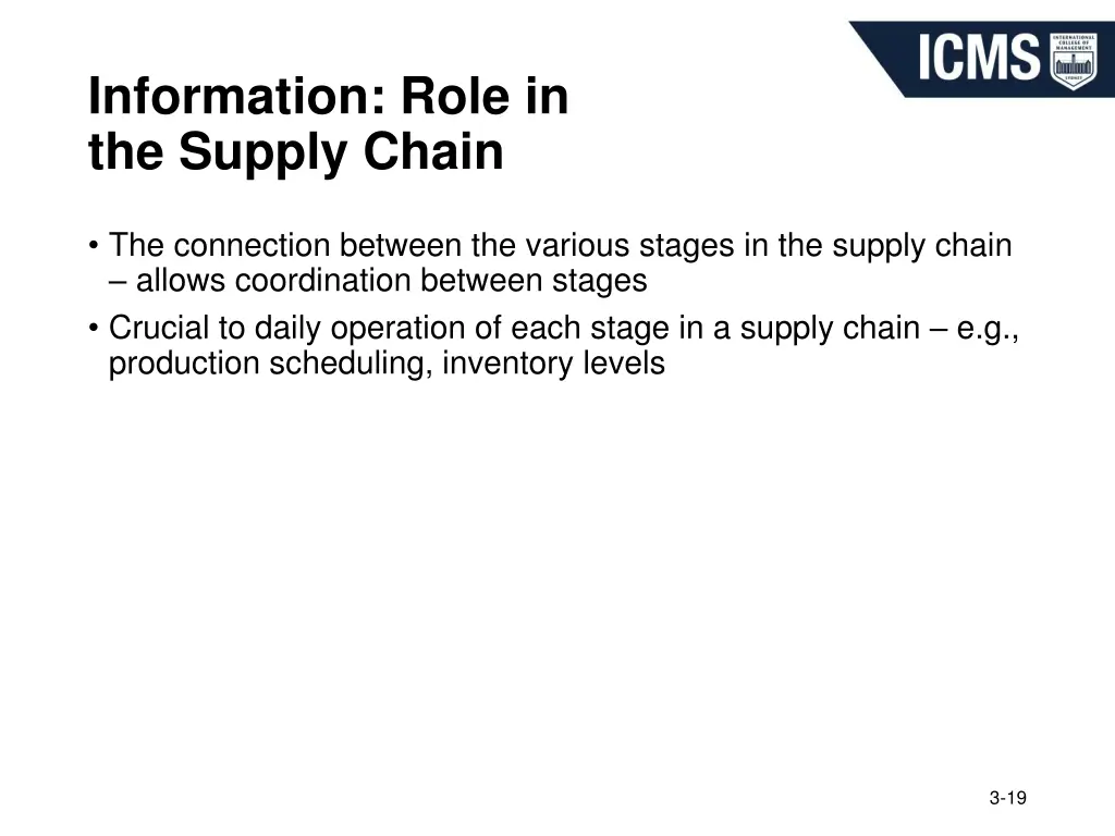 information role in the supply chain