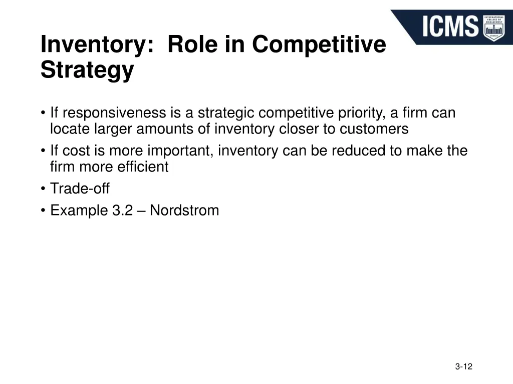 inventory role in competitive strategy
