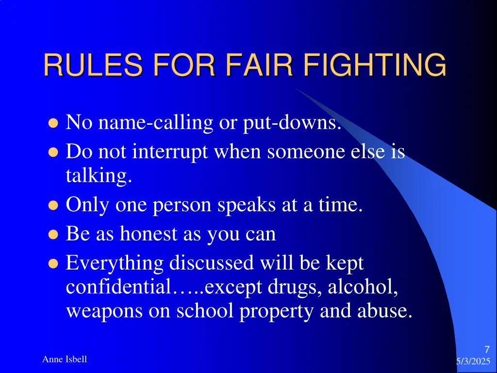 rules for fair fighting