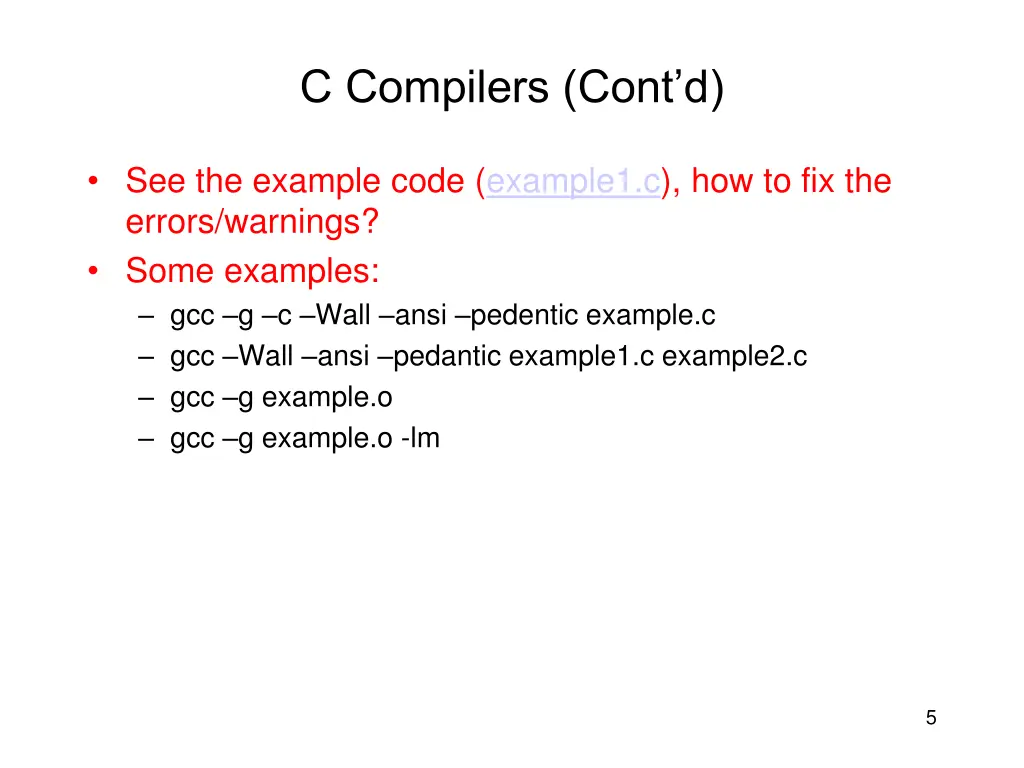 c compilers cont d