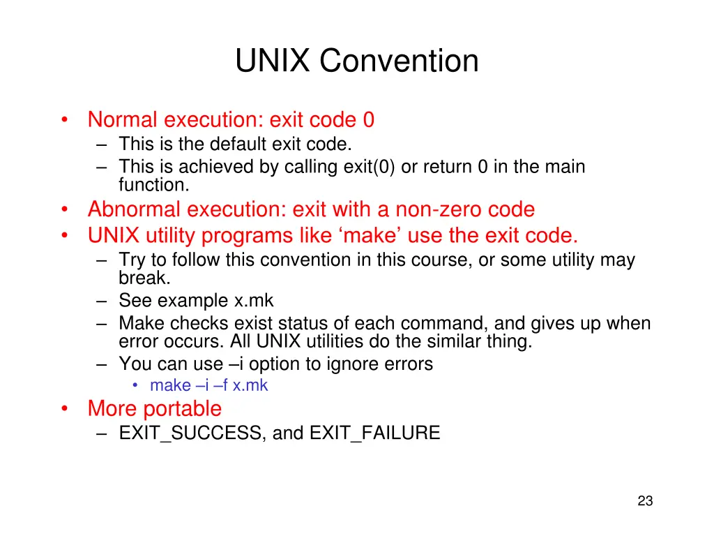 unix convention 1
