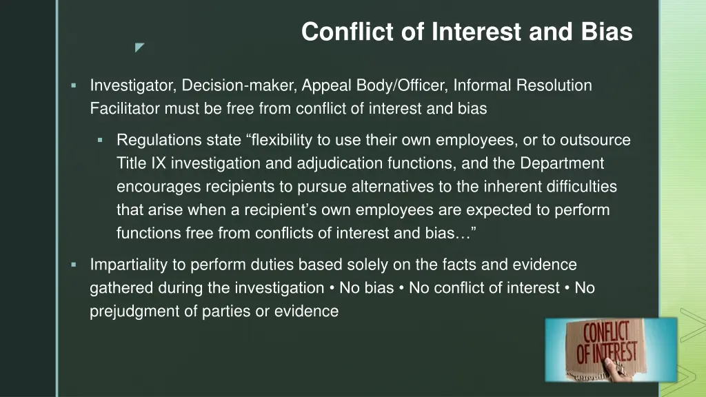 conflict of interest and bias
